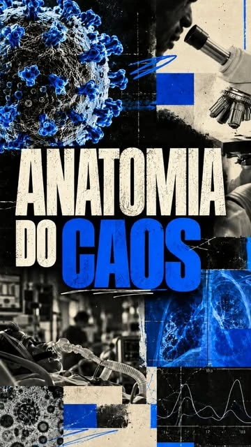 Capa do reel Anatomia do caos, com composição em azul, preto e branco